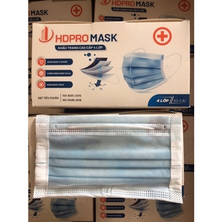 Khẩu trang y tế 4 lớp quai đeo mềm mại hộp 50 cái