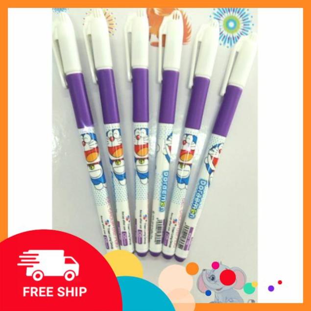 Freeship Bút lông kim màu tím FL - 04 Doreamon.