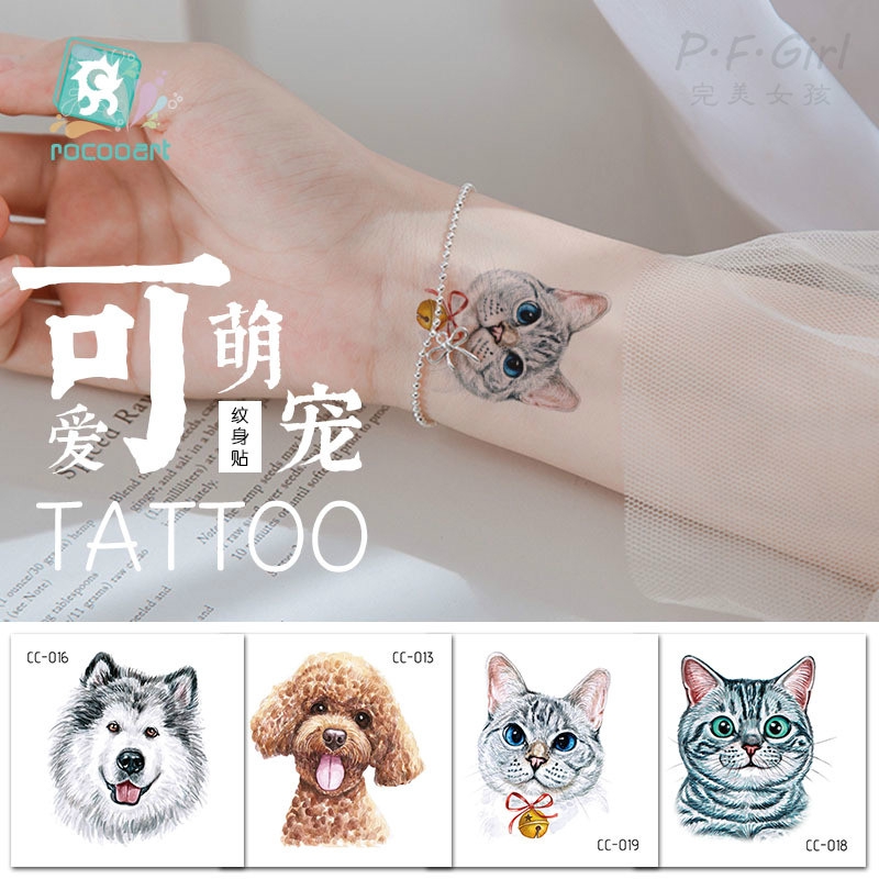 💖 Hình xăm dán động vật hoạt hình dễ thương 🔸 Hình xăm mèo cưng 🔸 Hình xăm chó cưng 🔸 Hình xăm dán dùng một lần