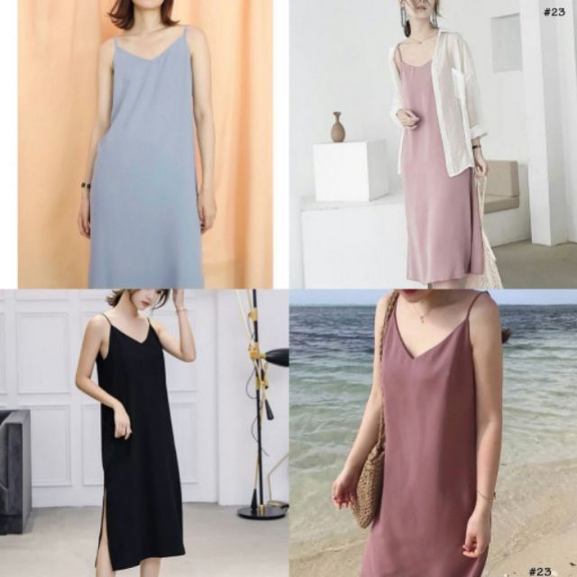 Đầm 2 dây nhiều màu