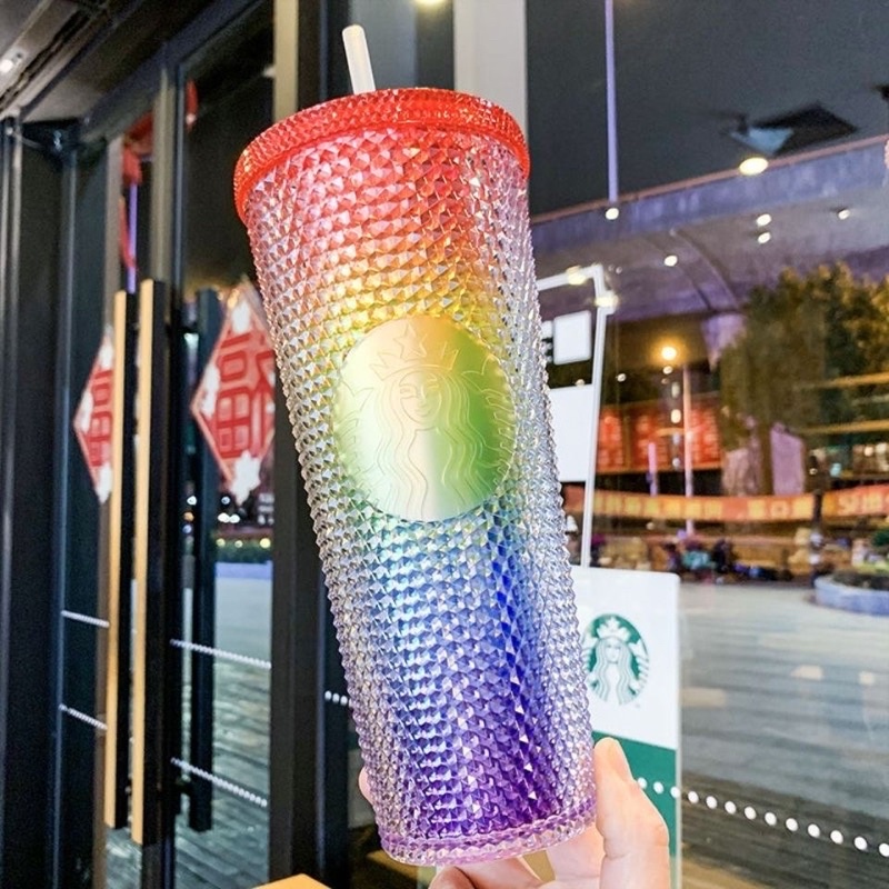 Ly Uống Nước Starbucks Hai Lớp Kèm Ống Hút 710ml/24h