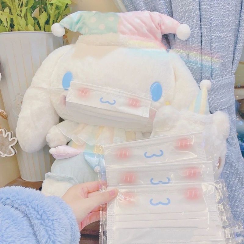 Set 10 khẩu trang 3 lớp MỎNG cute mặt cinnamoroll , kitty người lớn
