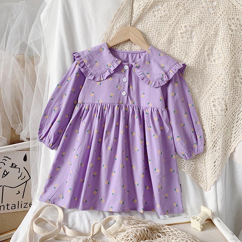 Đầm In Hoa Cổ Búp Bê Xinh Xắn Dành Cho Bé Gái 2-11 Tuổi