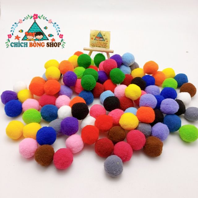 Quả bóng len pom pom size to