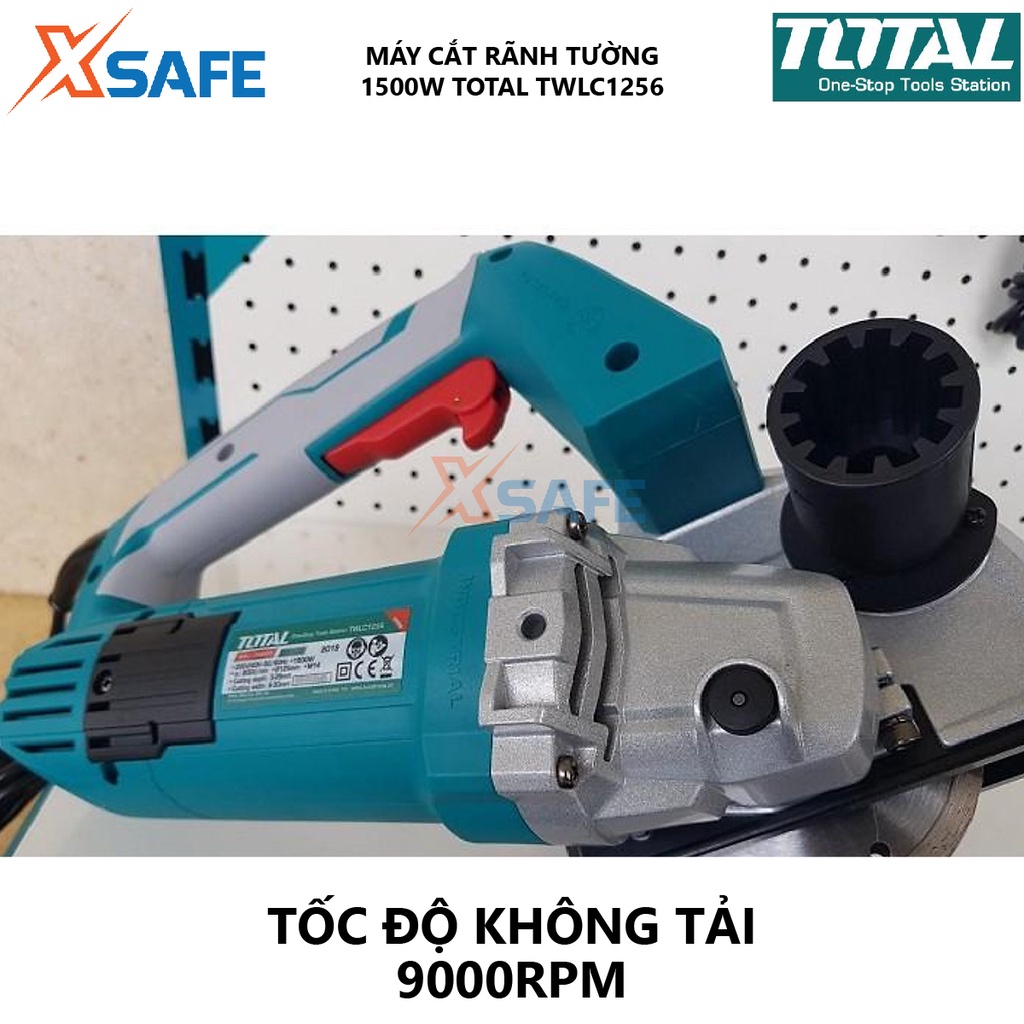 Máy cắt gạch đá TOTAL TWLC1256 1500W, đường kính đĩa cắt 125mm, trục chính M14, tay cầm phụ trợ, cắt rãnh tường