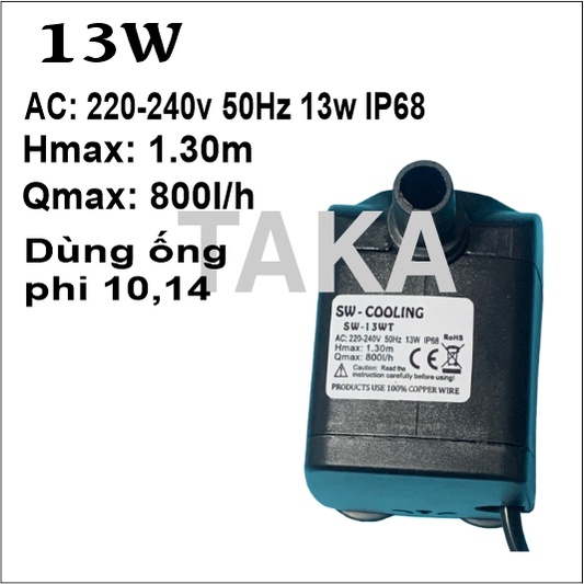 Bơm chìm mini 2w 5w 8w 13w 16w 18w 25w điện 220v bơm bể cá hòn non bộ bơm nước quạt điều hòa