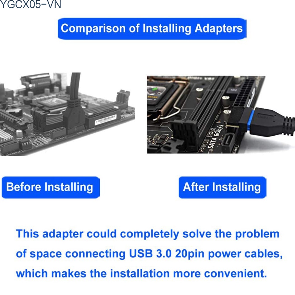 Đầu Chuyển Đổi Usb 3.0 20pin Sang Ổ Cắm 19pin Cho Bo Mạch Chủ | BigBuy360 - bigbuy360.vn
