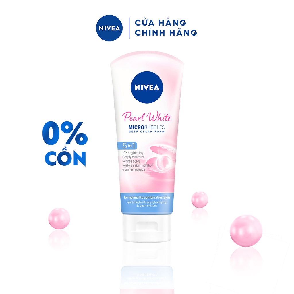 Bộ sản phẩm làm sạch &amp; sáng da NIVEA: Nước tẩy trang 400ml &amp; Sữa rửa mặt Pearl White, Nước hoa hồng 200ML