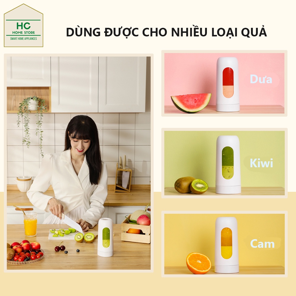Máy xay sinh tố cầm tay HC-MX30 dung tích 300ML, pin sạc sử dụng 10 lần liên tục, công suất lớn 40W, khóa bảo vệ an toàn