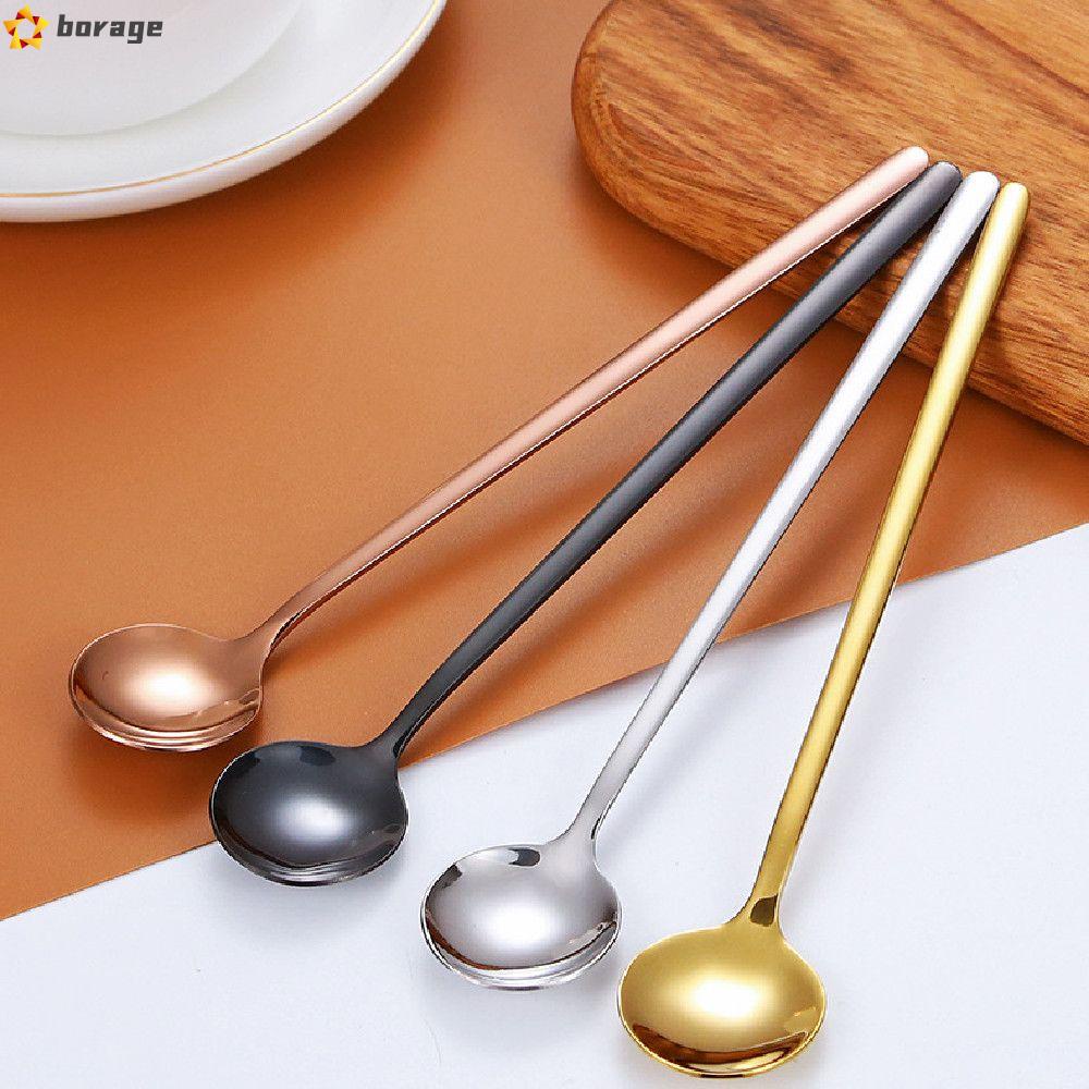 Borage Muỗng Cà Phê Bằng Thép Không Gỉ 304 Màu Sắc Phản Quang Phong Cách Bắc Âu