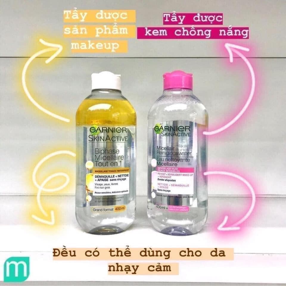 NƯỚC TẨY TRANG GARNIER SKIN ACTIVE ALL IN 1 tẩy được cả môi và mắt - Hàng nội địa nhập Đức