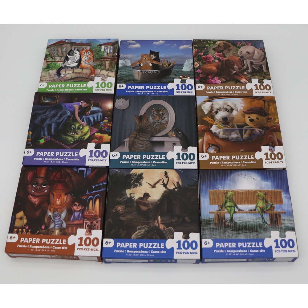 Tranh Ghép Hình 100 Miếng Động Vật Dễ Thương Cho Bé Trẻ Em Jigsaw Puzzle Babe Kute 100 pcs