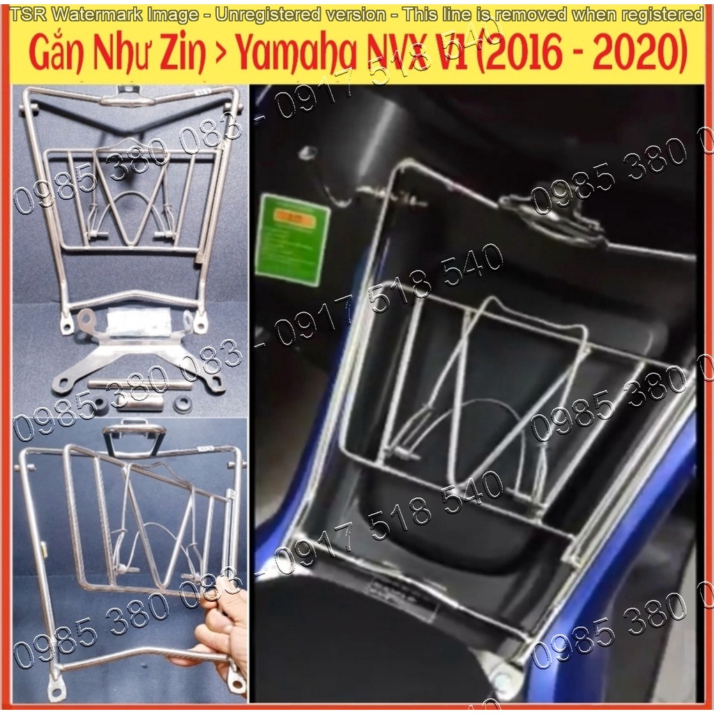 Baga NVX V1 Lượn Giữa INOX Cao Cấp Dày 10 Ly Cho Yamaha NVX 2014 - 2020 (Giá 1 bộ đủ pát ốc)