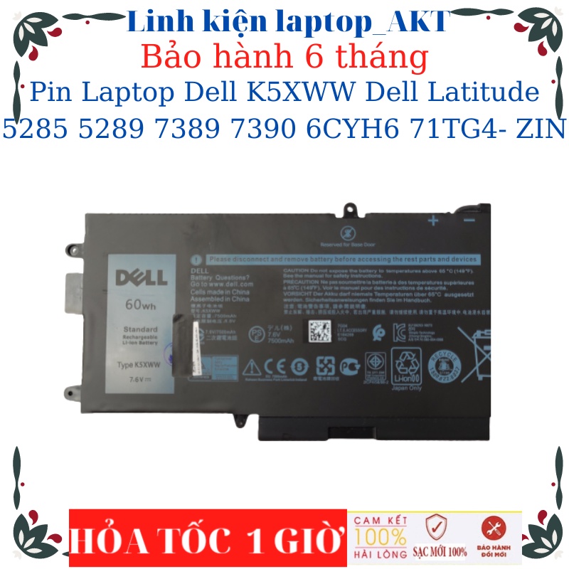 Pin Laptop Dell K5XWW Dell Latitude 5285 5289 7389 7390 6CYH6 71TG4- ZIN