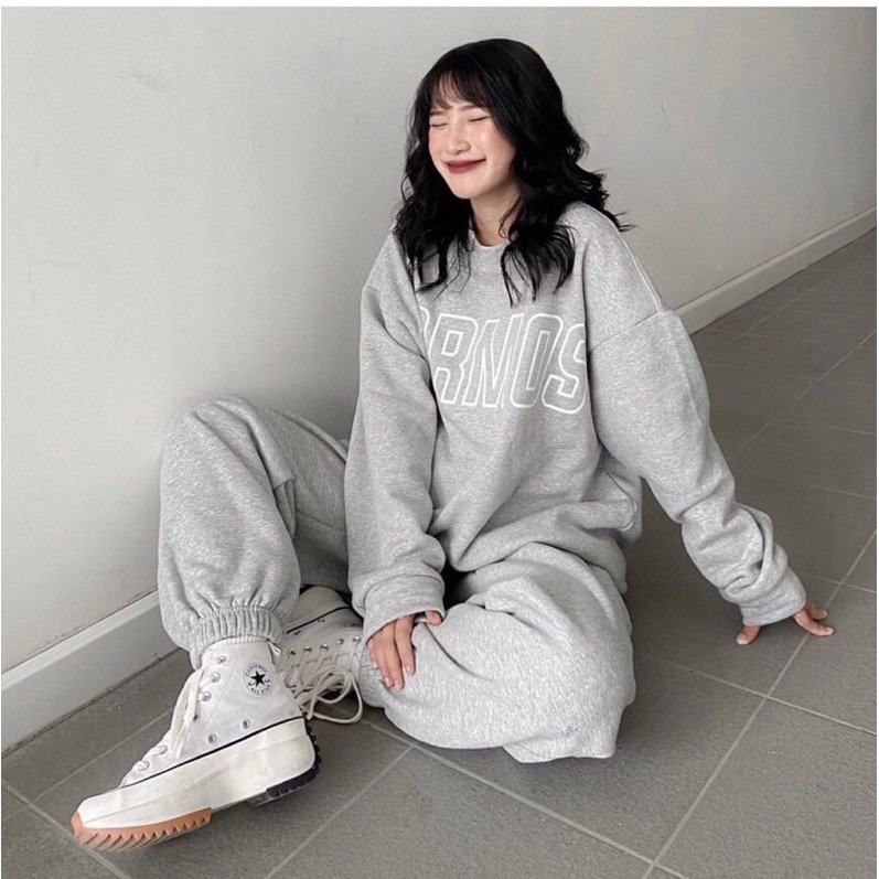 Set bộ áo nỉ và quần COSMOS ống rộng, dầy dặn phong cách thể thao | BigBuy360 - bigbuy360.vn