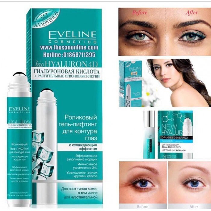 Lăn Xóa Nhăn Trẻ Hóa Vùng Da Mắt Eveline New Hyaluron 15ml | BigBuy360 - bigbuy360.vn