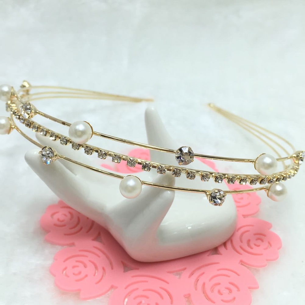 Cài Tóc Nhiều Lớp Đính Ngọc Trai Nhân Tạo Thanh Lịch Thời Trang