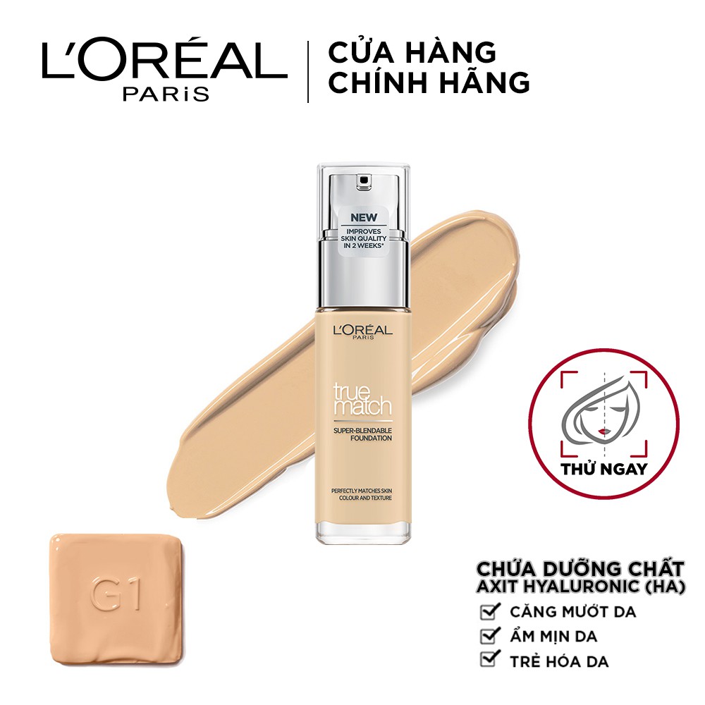 Kem nền mịn nhẹ dưỡng da dạng lỏng L'Oreal Paris True match Blendable Foundation 30ml