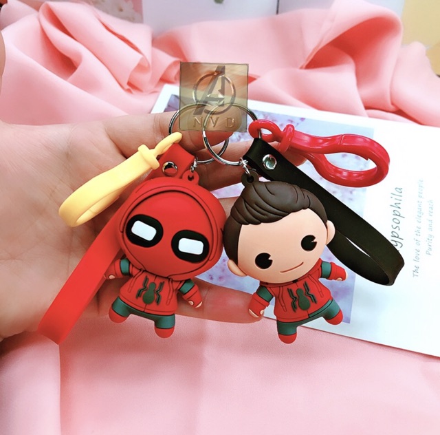 Móc khoá Marvel Chibi Spiderman vs Ironman cao cấp