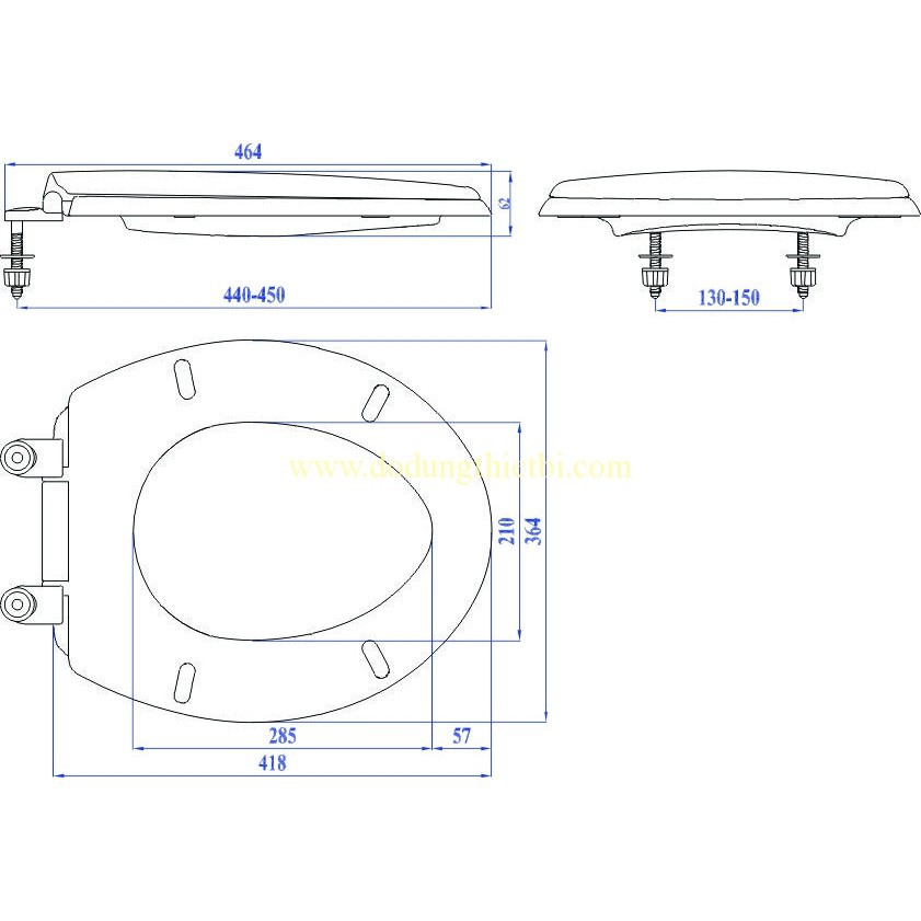 Nắp bồn cầu HA-03 PLASTIC PP , POM Siêu Bền