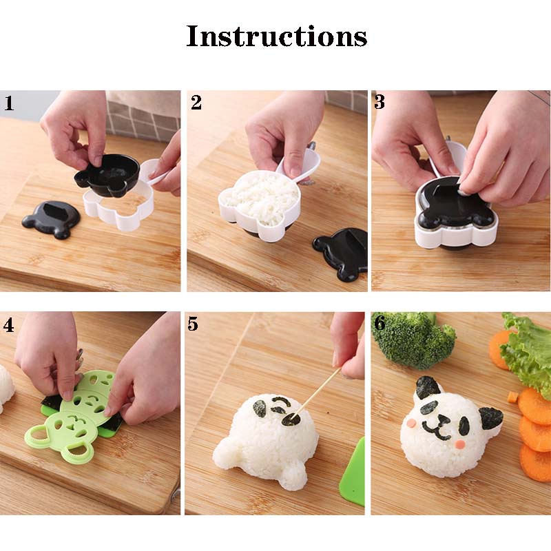 Khuôn Làm Cơm Nắm Hình Gấu Trúc DIY