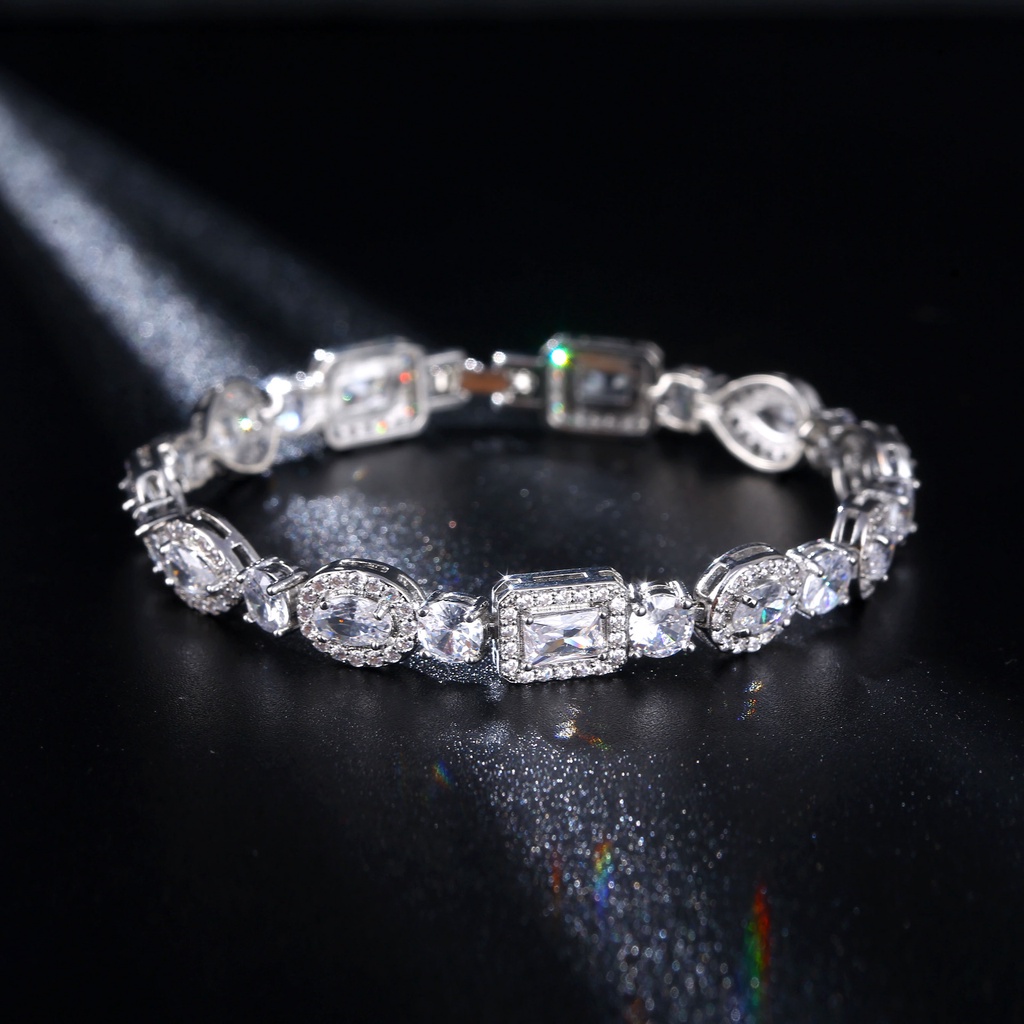 Vòng Tay Đính Đá Zircon Nhiều Hình Dạng Thời Trang Cho Nữ