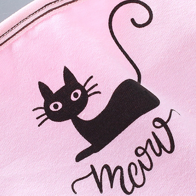 Bộ Đồ Lót 2 Mảnh Áo Ngực Hai Dây In Họa Tiết Mèo Dễ Thương Có Thể Tháo Rời Phong Cách Hipster Thời Trang Cho Tuổi Teen