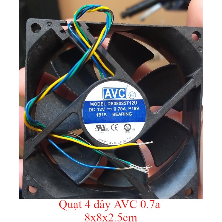 Fan quạt 8cm siêu mạnh tản nhiệt máy tính hiệu DELTA, FOXCONN, AVC dòng 12v, ampe 0.6 đến 0.7a, hàng tháo máy Server