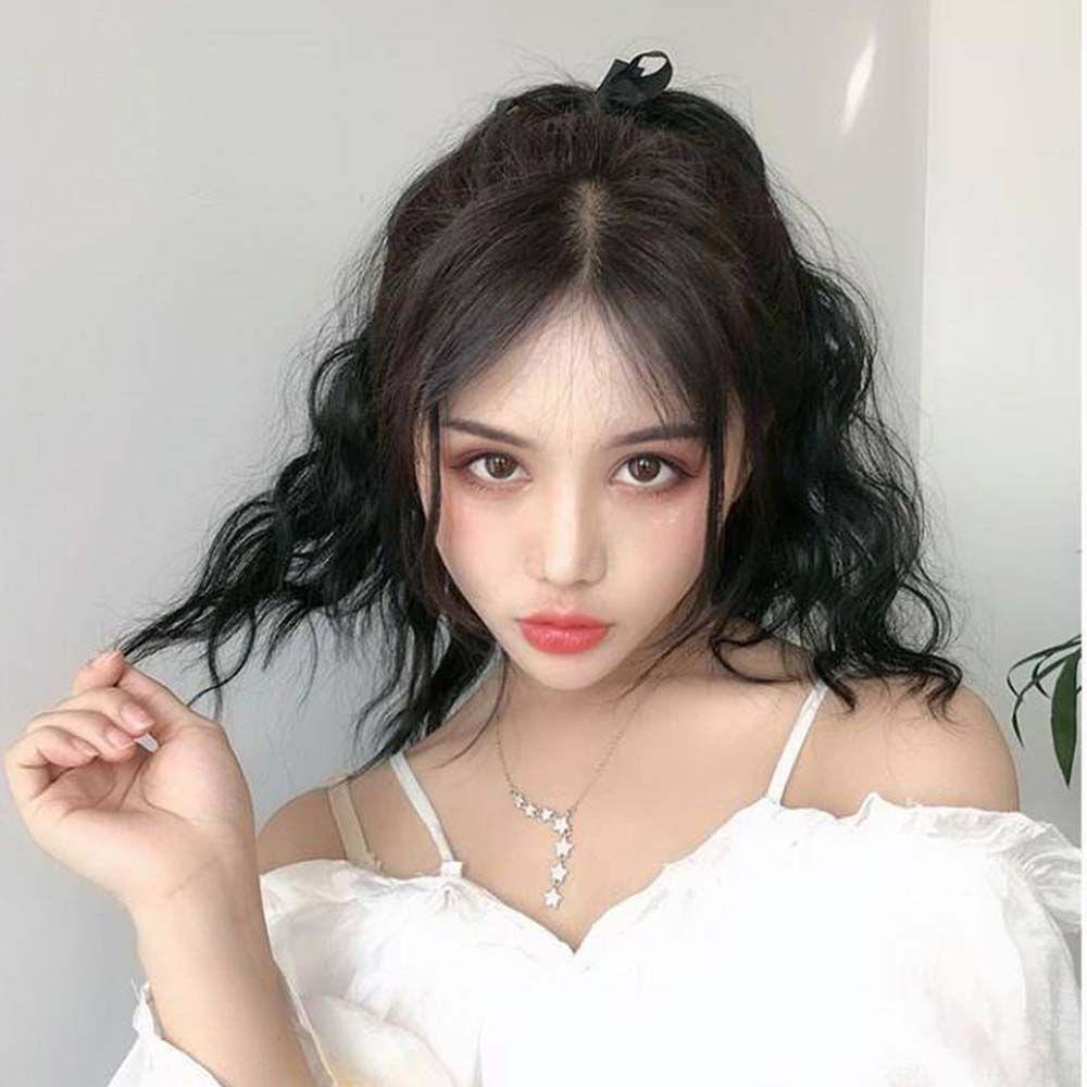 Tóc Đuôi Ngựa Xoăn Giả Bằng Sợi Tổng Hợp Màu Đen Dành Cho Nữ