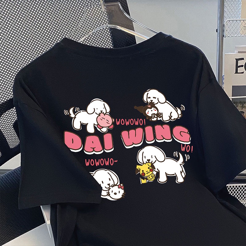 Áo thun HIIXIIVI 100% cotton tay ngắn cổ tròn in chữ phong cách Hàn Quốc thời trang mùa hè 2022 cho nữ