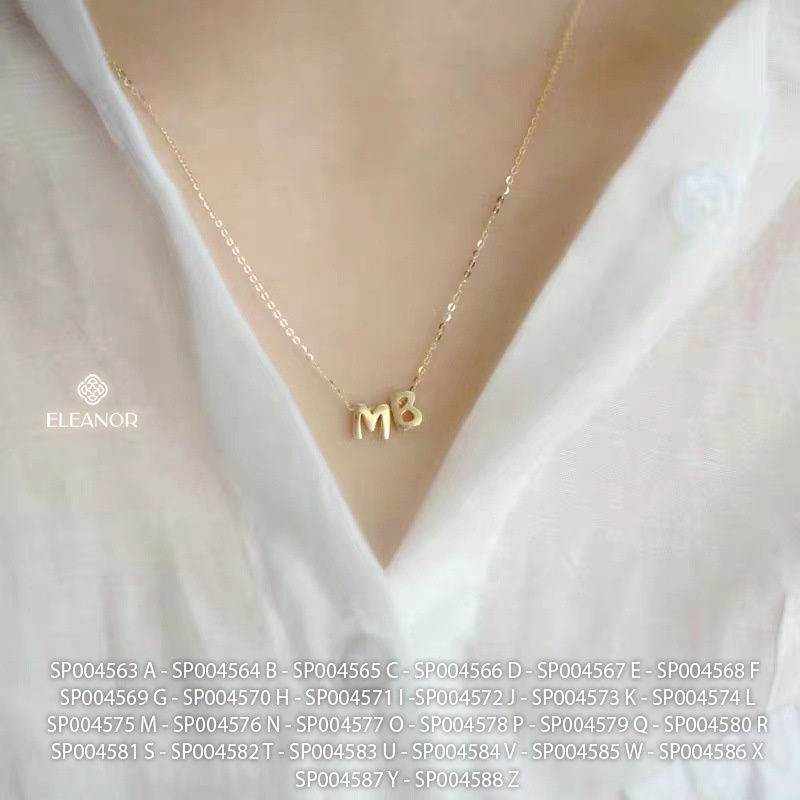 Mặt dây chuyền nữ bạc 925 Eleanor Accessories bảng chữ cái màu vàng phụ kiện trang sức 4563