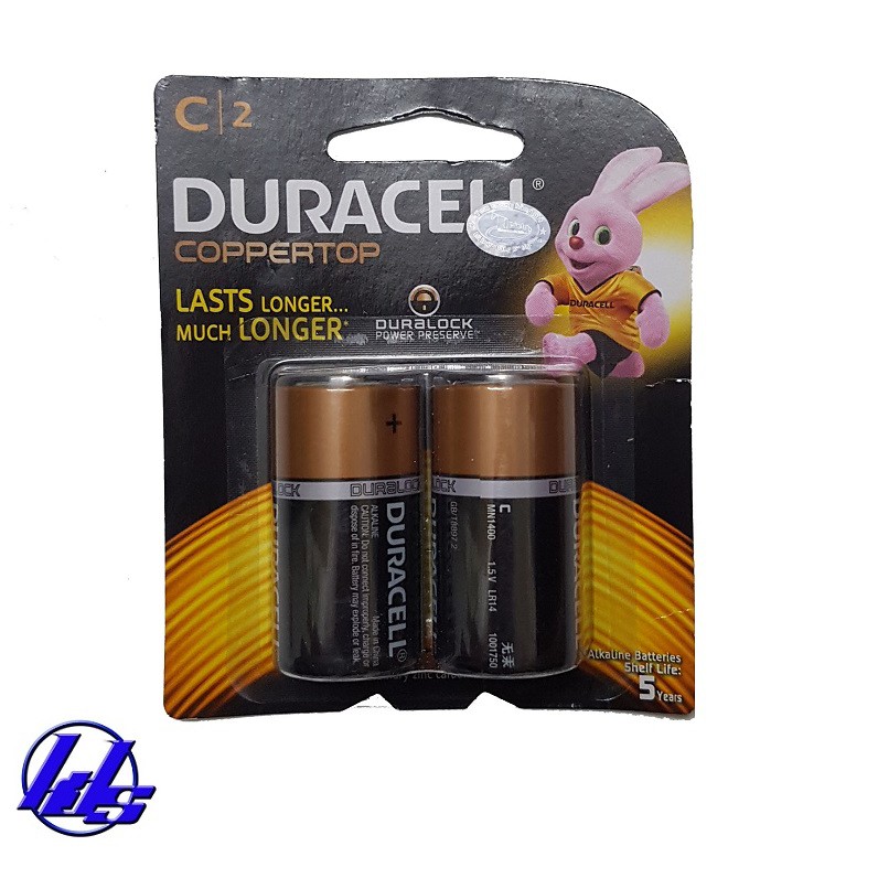 Pin trung C Duracell 1,5v MN1400-LR14 Alkaline Last Longer - Vỉ 2 viên