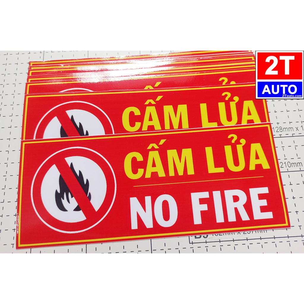 LOGO STICKER TẤM DÁN CẤM LỬA, CẢNH BÁO HỎA HOẠN XẢY RA DÁN MỌI VỊ TRÍ