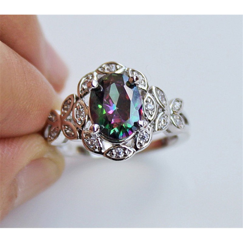 Nhẫn Mạ Bạc Hình Bướm Đính Đá Lấp Lánh