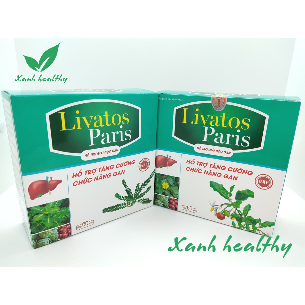 Livatos -Paris -Viên uống giải độc gan Tăng cường chức năng gan, hạ men gan, giảm gan nhiễm mỡ Hộp 60 viên