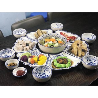 Bộ Bát Đĩa Hoa Mặt Trời Bát Tràng