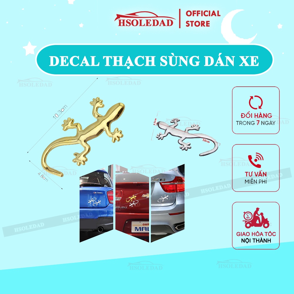 Decal Thạch sùng dán trang trí xe ô tô, ý nghĩa đi xe an toàn