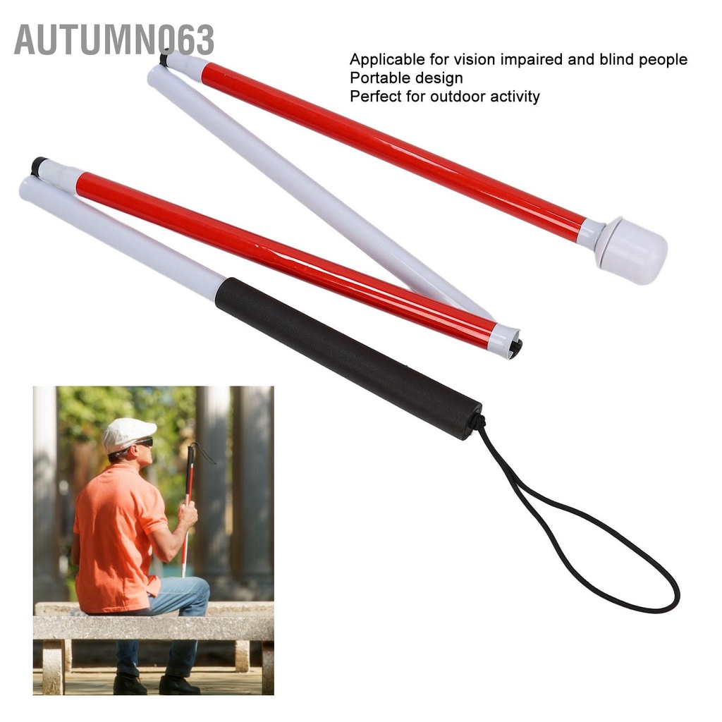 Hướng dẫn mù Gậy đi bộ gấp di động hợp kim nhôm dành cho người khiếm thị và Autumn063