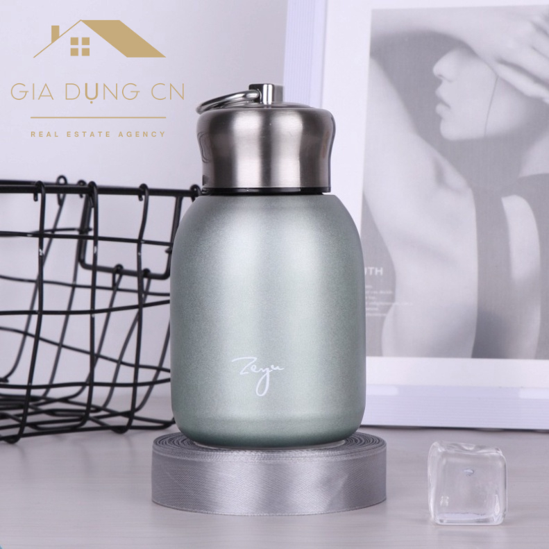 Cốc giữ nhiệt 300ml siêu cute ZEYUS inox 304, bình giữ nhiệt 8- 12h khắc tên theo yêu cầu - CN15