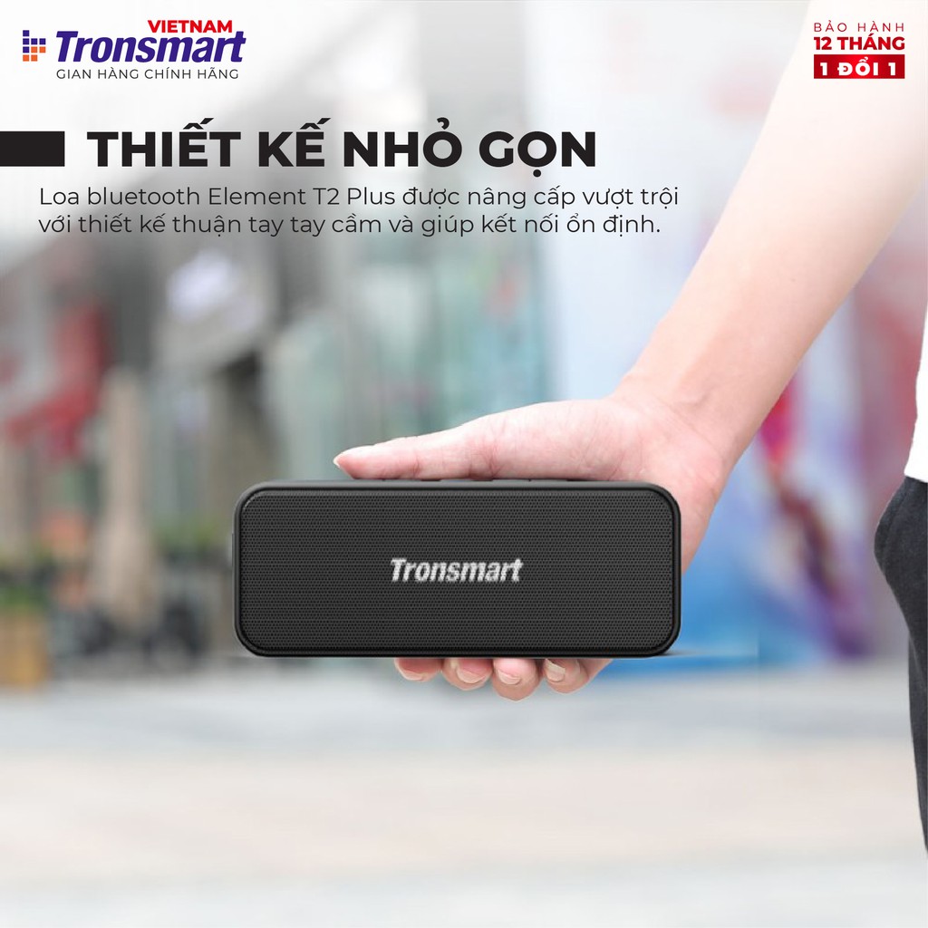 Loa Bluetooth 5.0 Tronsmart Element T2 Plus TM-357167 20W Âm thanh vòm 360 - Hàng chính hãng - Bảo hành 12 tháng 1 đổi 1