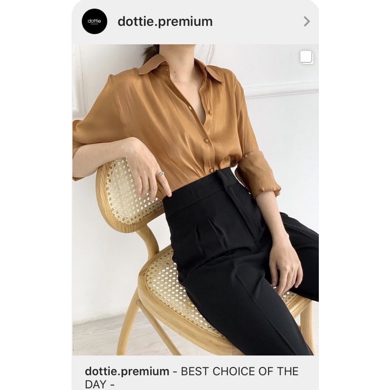 Áo sơ mi lụa organza cao cấp Dottie Premium