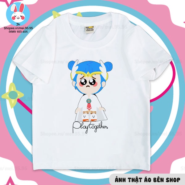 Áo thun Play Together giá rẻ - Mẫu TRUZ, Bong bóng xà phòng, Trứng phục sinh - Hình in sắc nét cute