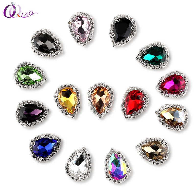 Set 10 / 50 Khóa Cài Kính Đính Đá Nhiều Màu Sắc Dùng May Vá Quần Áo DIY