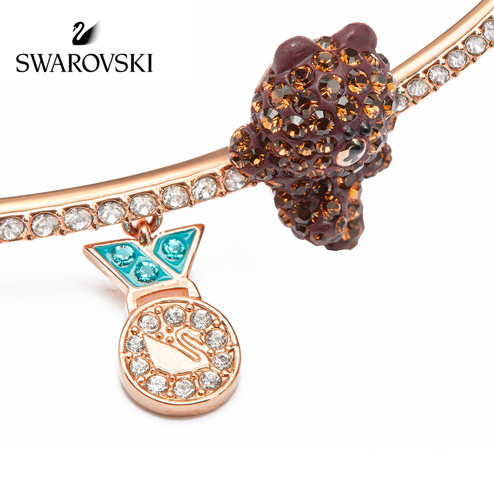 FREE SHIP VòngTay Nữ SwarovskiLine Friends Gấu nâu sôi nổi Dễ thương và Vui tươi Bracelet Crystal FASHION cá tính Trang sức trang sức đeo THỜI TRANG