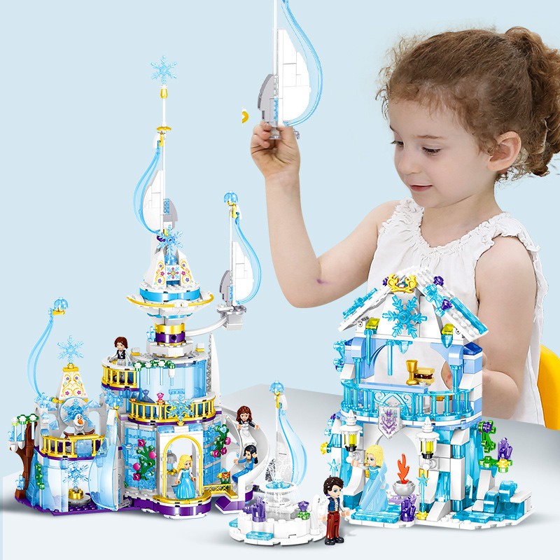 [Hàng mới về] Bộ Lego Xếp hình Nữ hoàng băng giá Frozen Xe tuần lộc 273 Mảnh