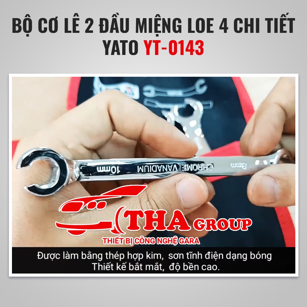 Bộ cơ lê 2 đầu miệng loe 4 chi tiết Yato YT-0143