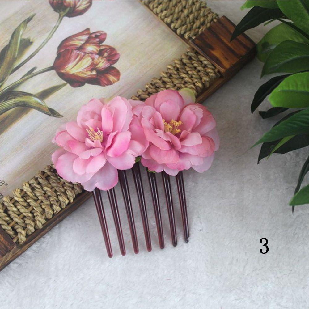 Lược Cài Tóc Bằng Lụa Đính Hoa Hồng Cameliaf 1 Thanh Lịch Cho Phù Dâu / Phù Dâu