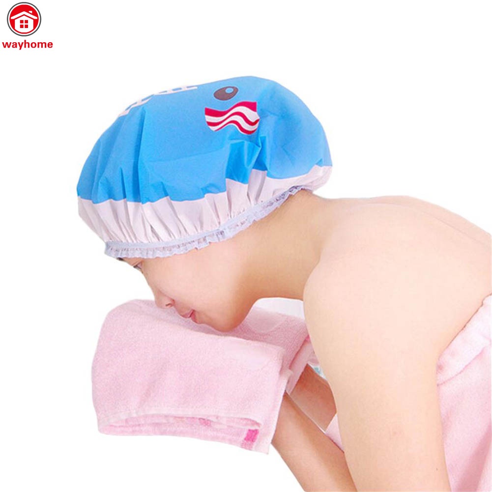 Mới Mũ Trùm Tóc Khi Tắm Chống Thấm Nước Co Giãn Họa Tiết Hoạt Hình Dễ Thương