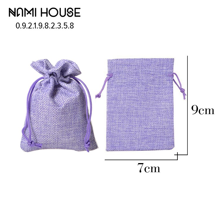 SET 5 Túi vải bố thô cỡ nhỏ xíu đựng đồ lặt vặt nhỏ size 7x9cm - namimi