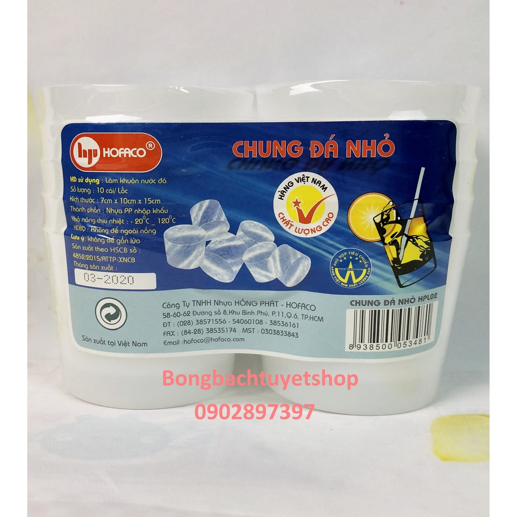 Combo 10 ly nhựa làm đá cao cấp - Chung làm đá bằng nhựa Hồng Phát Hofaco – Chung nhỏ HPL02